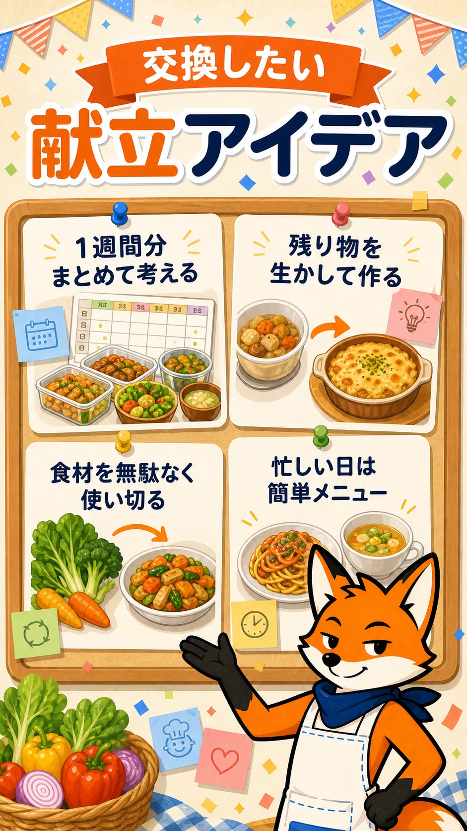 交換したい献立アイデアの一覧