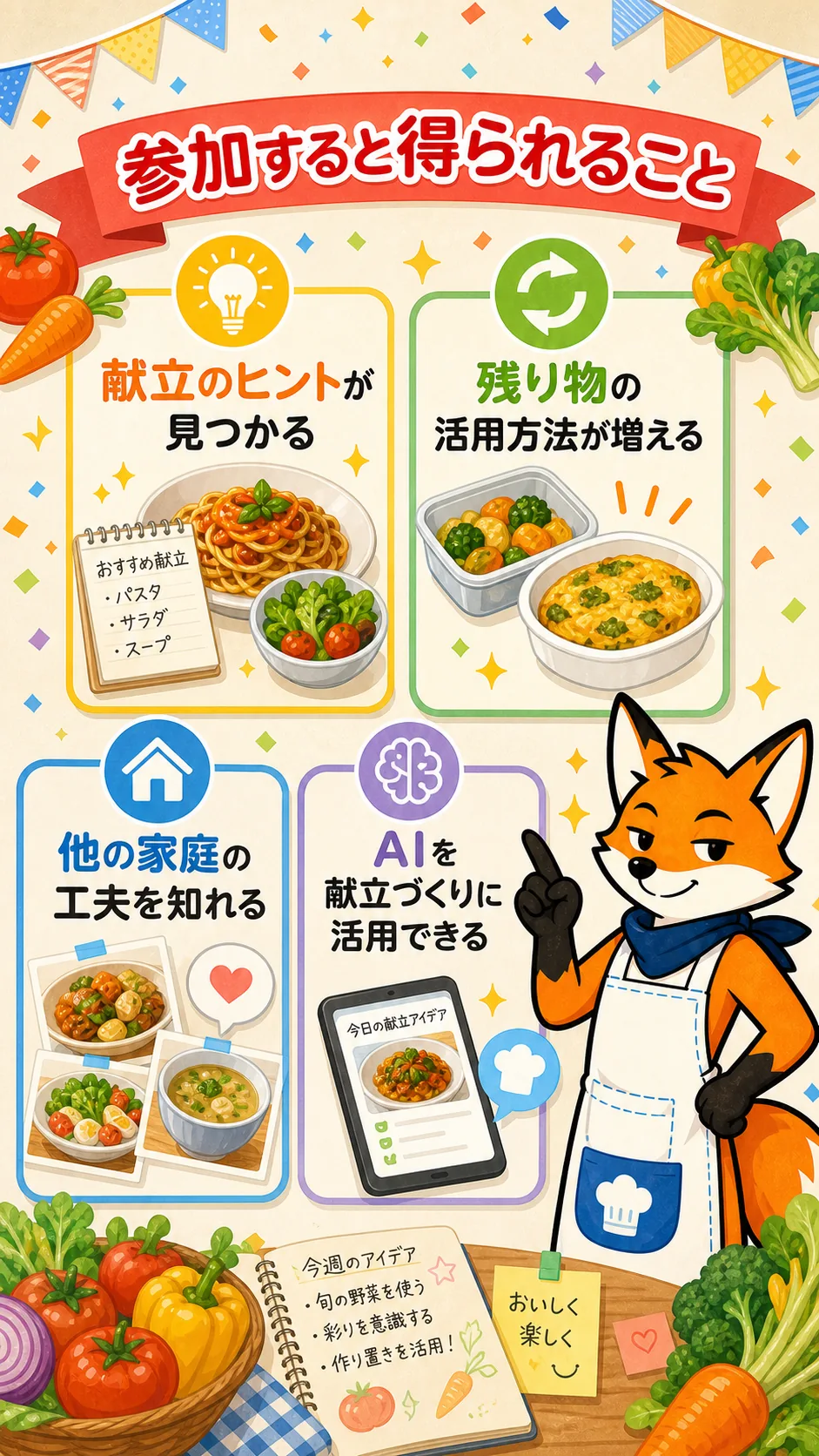 参加すると得られることの一覧